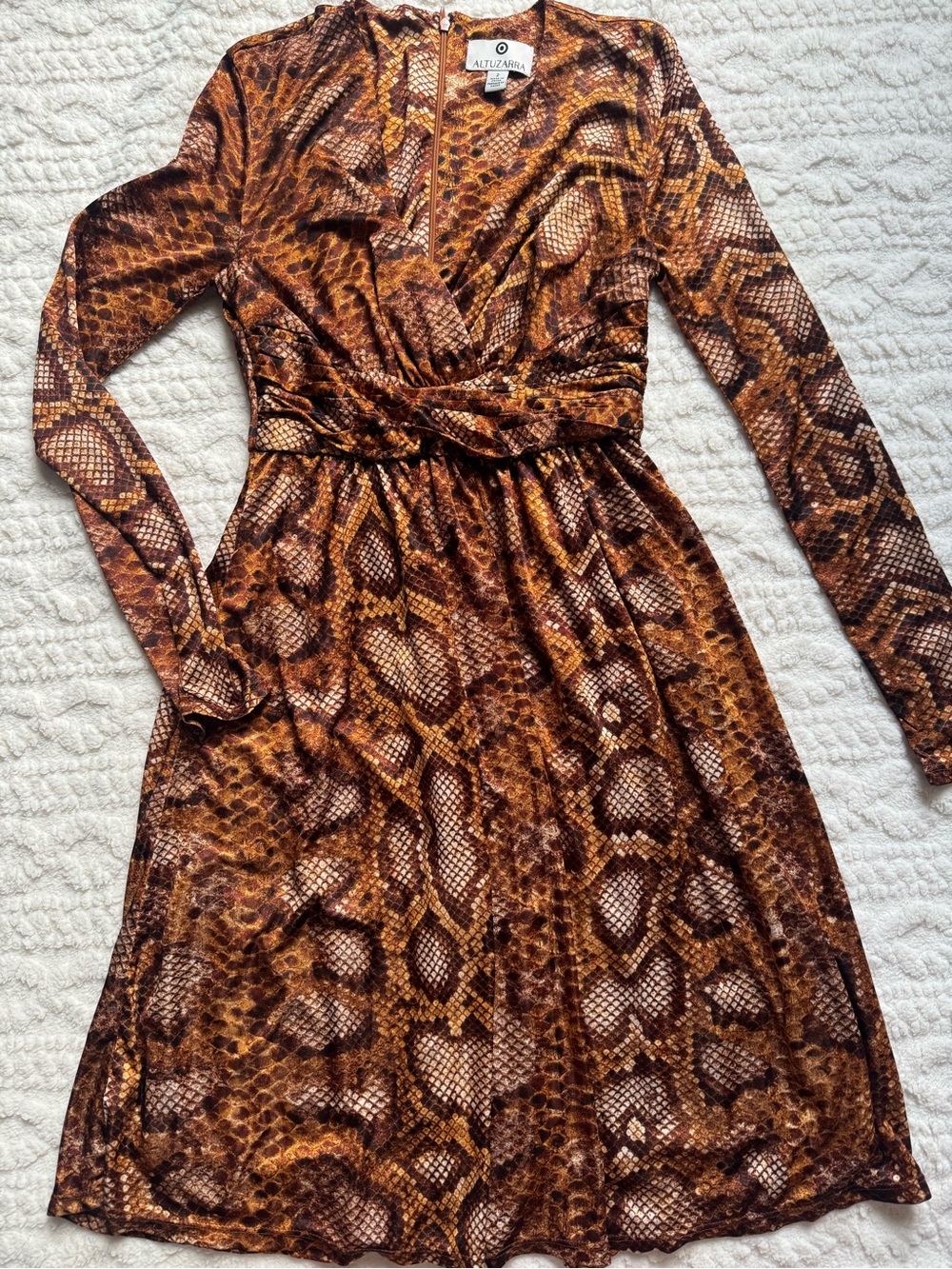 Altuzarra for Target Python Snake Print Long Sleeve Fit & Flare Dress Size 2